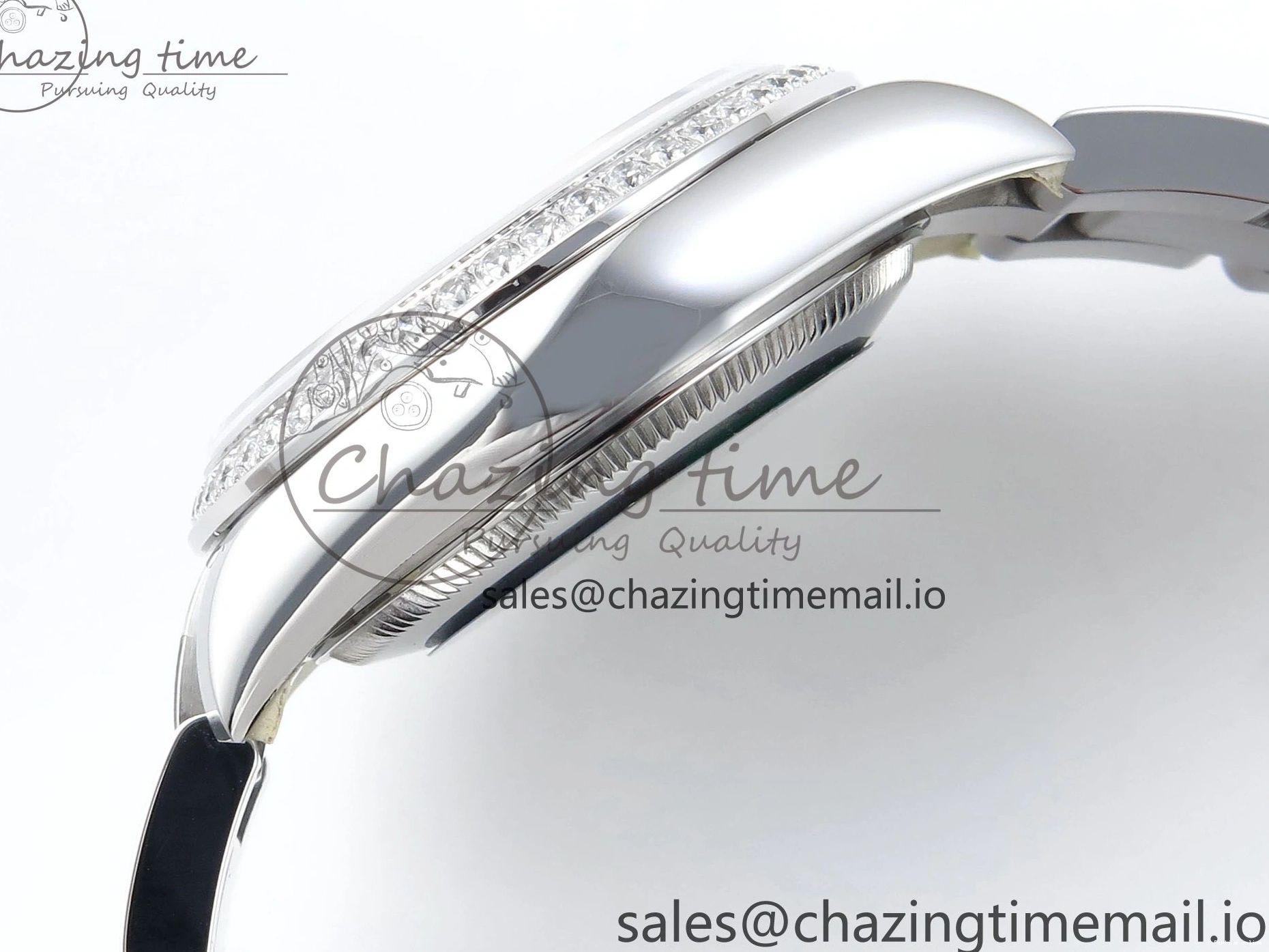 0511 Contemporary DateJust 31 278384RBR ARF 1:1 Best Edition 904L Steel Silver Roman Dial Diamonds Bezel on SS Oyster Bracelet ETA 423
